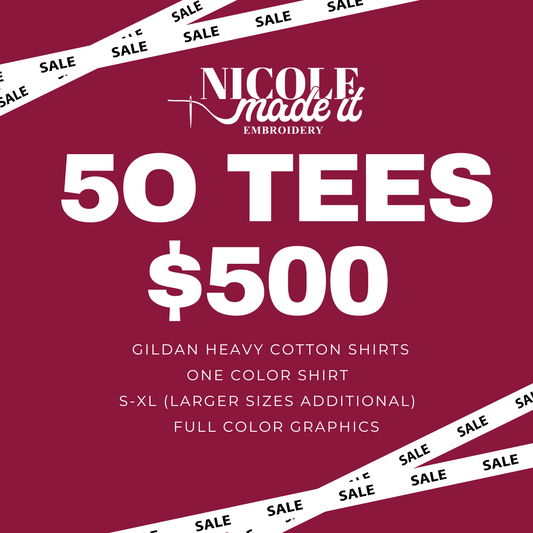 50 Tees $500