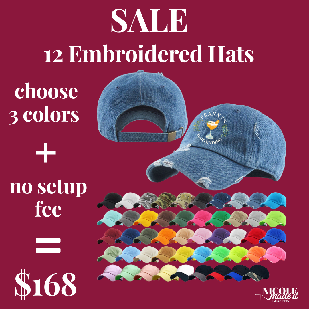 12 Embroidered Hats (Spring Sale) – Nicole Made It